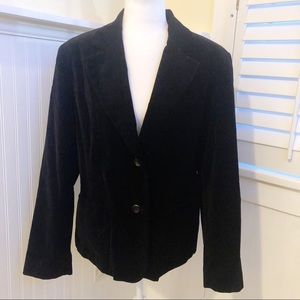 Rafaella Black Velour 2-Button Blazer Size 14 EUC